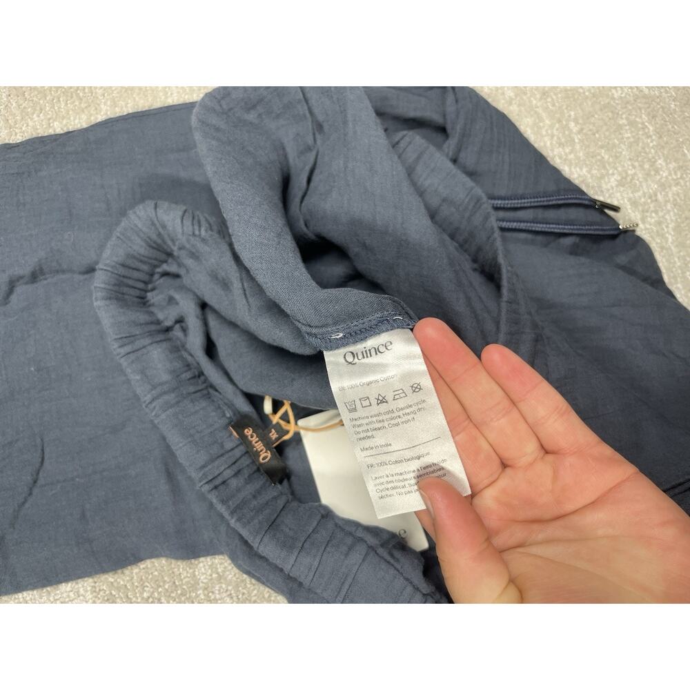 Quince 100% Organic Cotton Wide Leg Wiast Tie Pant NWT XL - Picture 6 of 8